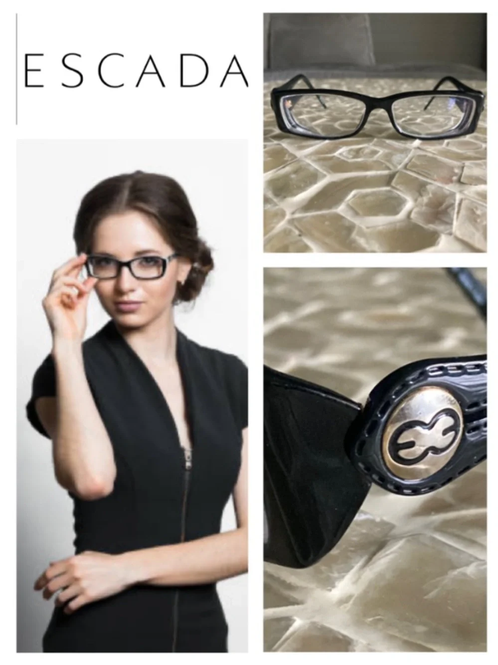 Escada VES 123 Col.700 Eyeglasses 54-15-140 IN Black ‘Made in Italy’
